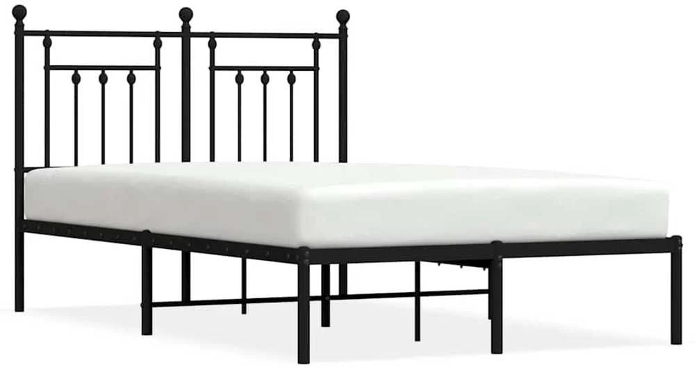 Lova Metalinis lovos rėmas su galvūgaliu, juodos spalvos, 135x190cm