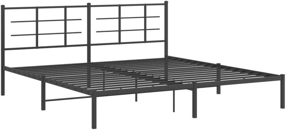 Lova Metalinis lovos rėmas su galvūgaliu, juodos spalvos, 193x203cm