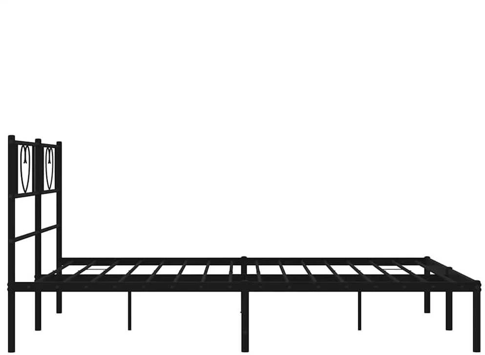 Lova Metalinis lovos rėmas su galvūgaliu, juodos spalvos, 135x190cm