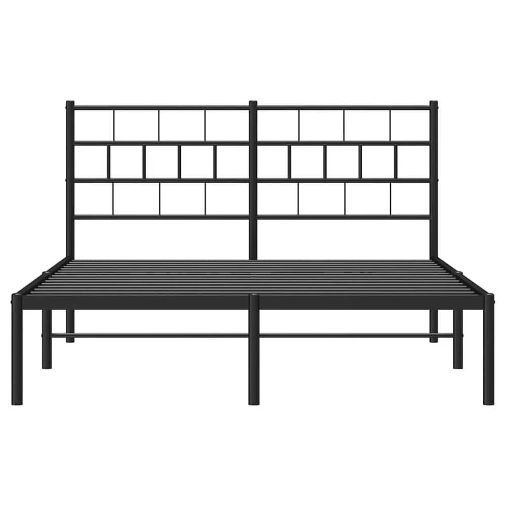 Lova Metalinis lovos rėmas su galvūgaliu, juodos spalvos, 135x190cm