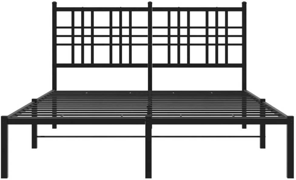 Lova Metalinis lovos rėmas su galvūgaliu, juodos spalvos, 135x190cm