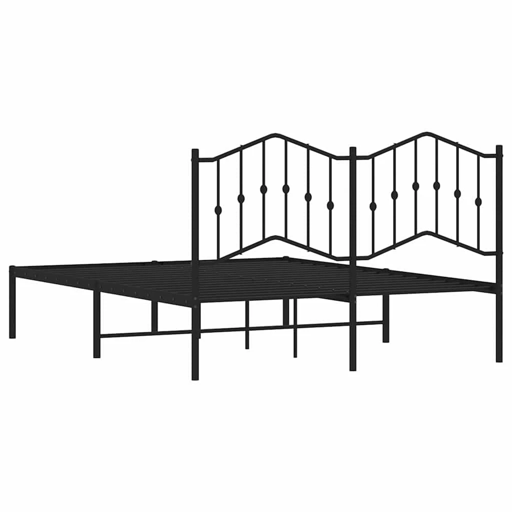Lova Metalinis lovos rėmas su galvūgaliu, juodos spalvos, 135x190cm