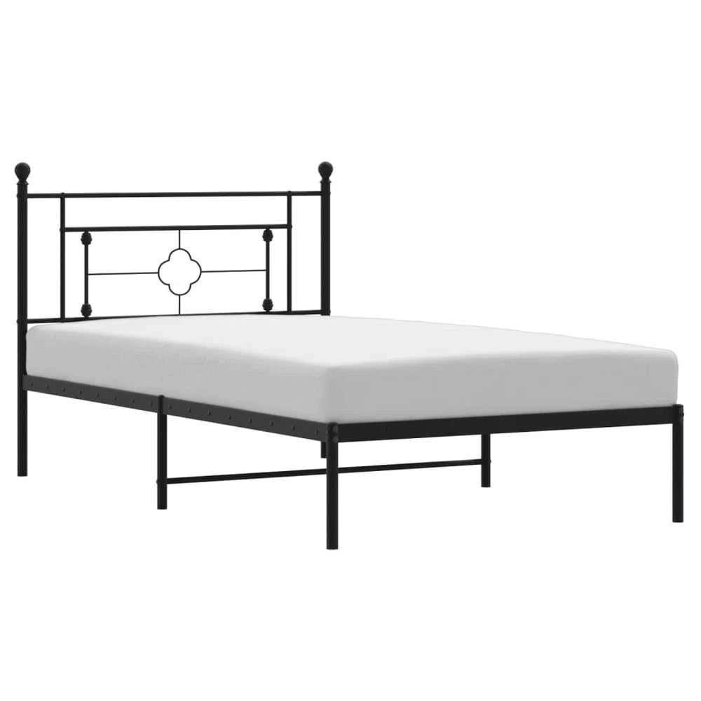 Lova Metalinis lovos rėmas su galvūgaliu, juodos spalvos, 107x203cm