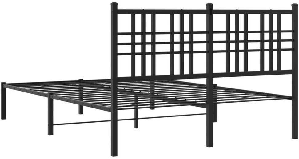 Lova Metalinis lovos rėmas su galvūgaliu, juodos spalvos, 135x190cm