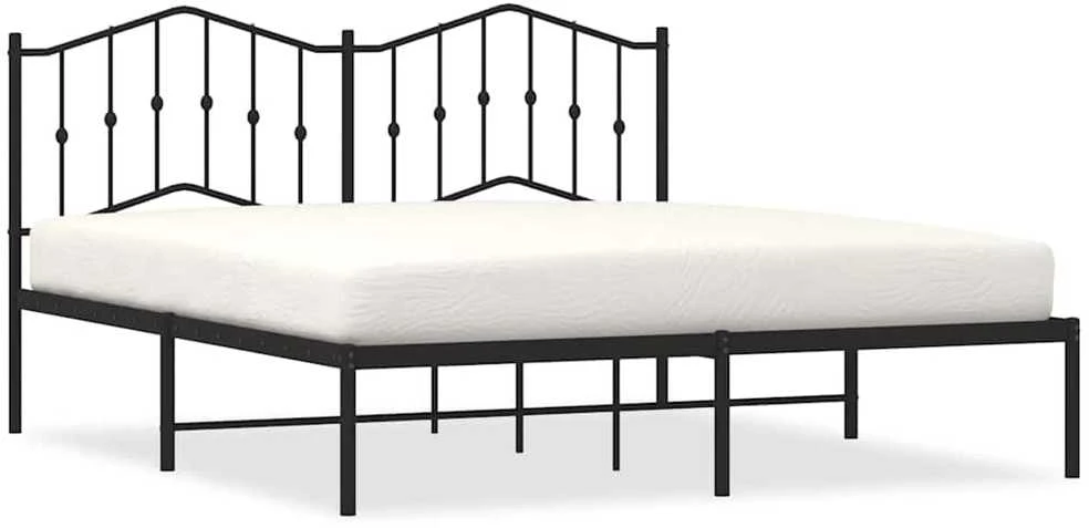 Lova Metalinis lovos rėmas su galvūgaliu, juodos spalvos, 183x213cm