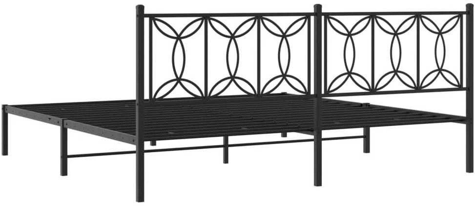 Lova Metalinis lovos rėmas su galvūgaliu, juodos spalvos, 193x203cm
