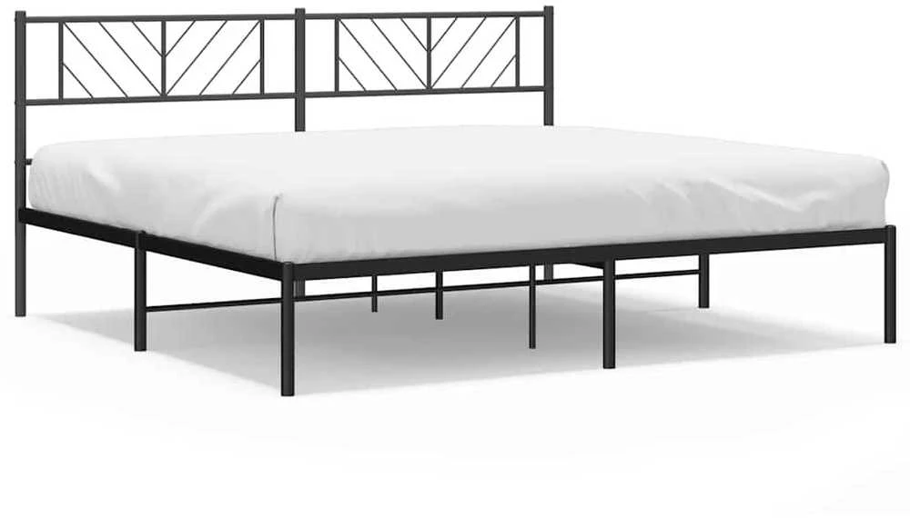 Lova Metalinis lovos rėmas su galvūgaliu, juodos spalvos, 183x213cm