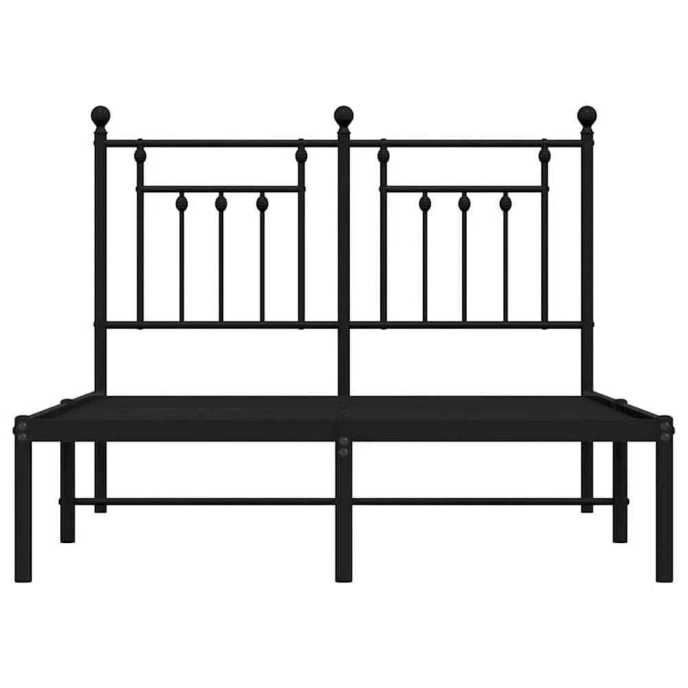 Lova Metalinis lovos rėmas su galvūgaliu, juodos spalvos, 135x190cm
