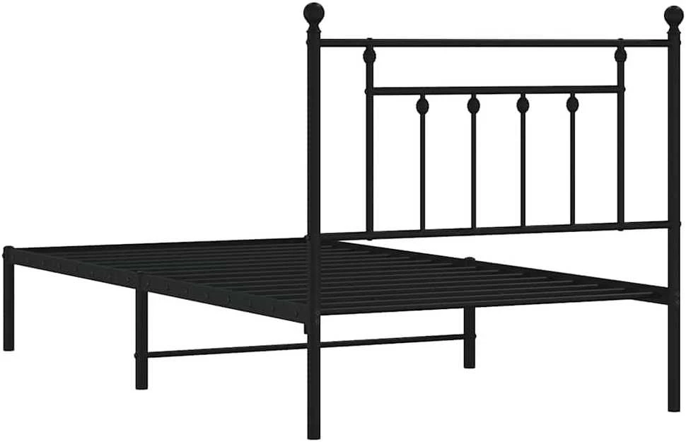 Lova Metalinis lovos rėmas su galvūgaliu, juodos spalvos, 100x190cm