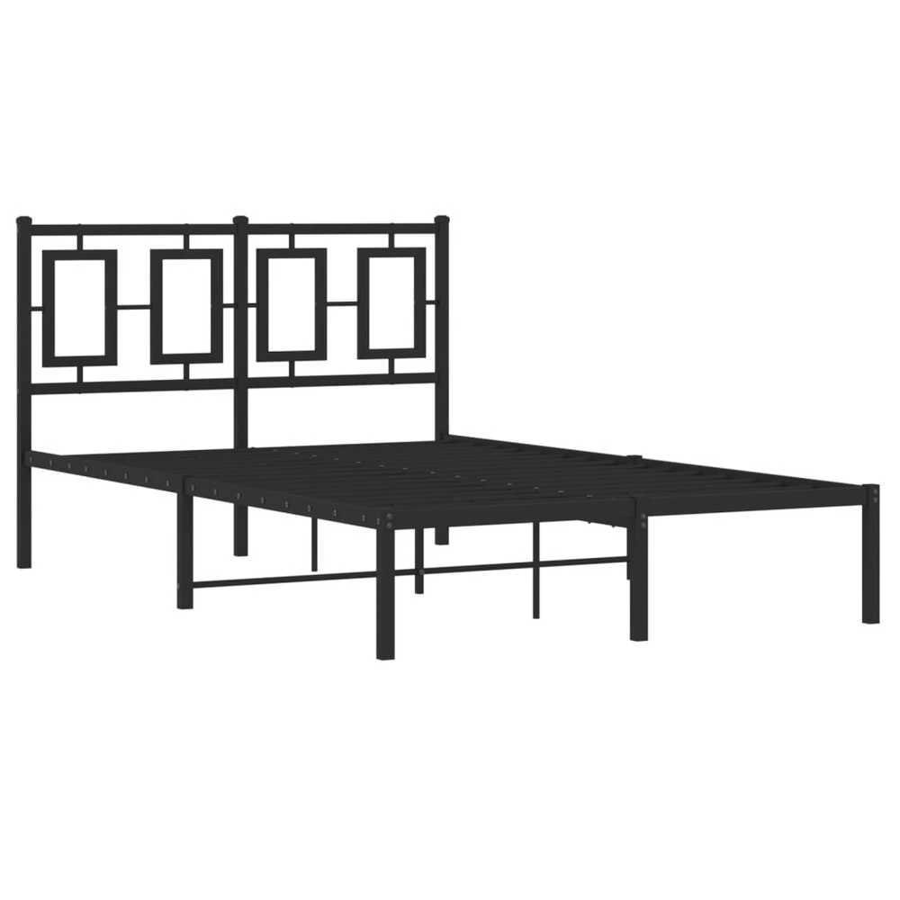 Lova Metalinis lovos rėmas su galvūgaliu, juodos spalvos, 120x190 cm