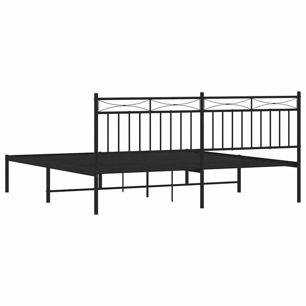 Lova Metalinis lovos rėmas su galvūgaliu, juodos spalvos, 183x213cm