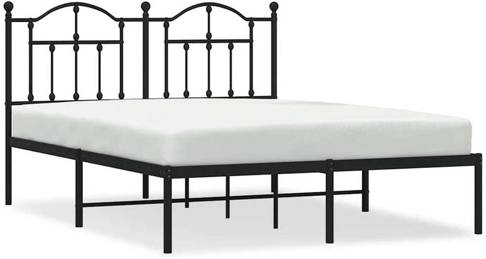 Lova Metalinis lovos rėmas su galvūgaliu, juodos spalvos, 135x190cm