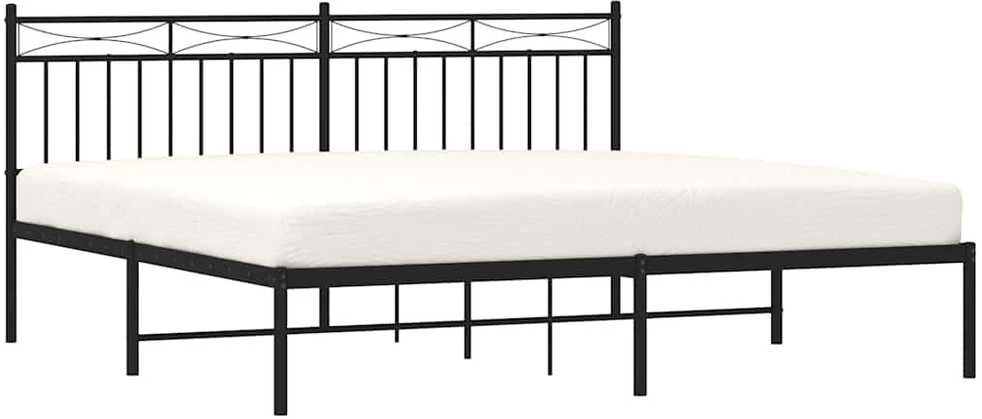 Lova Metalinis lovos rėmas su galvūgaliu, juodos spalvos, 183x213cm