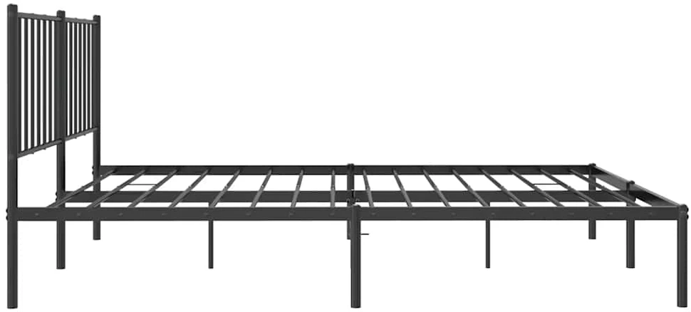 Metalinis lovos rėmas su galvūgaliu, juodos spalvos, 120x200cm