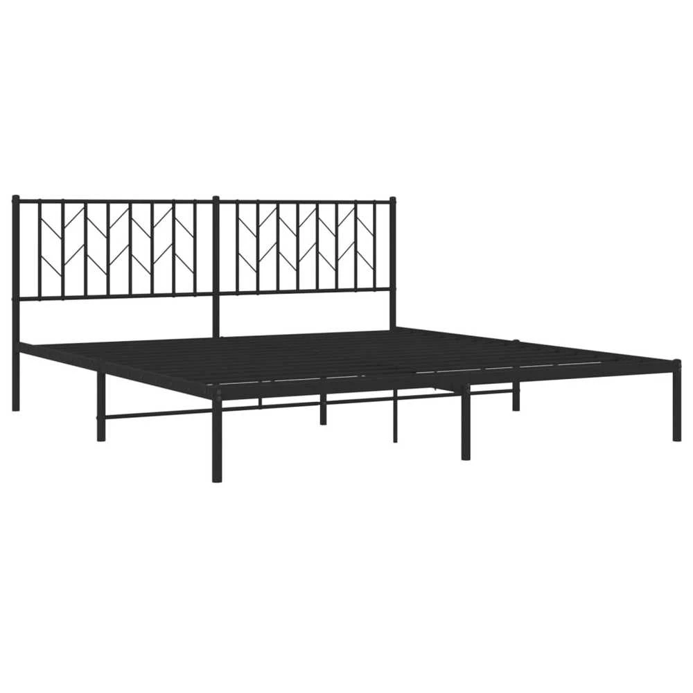 Lova Metalinis lovos rėmas su galvūgaliu, juodos spalvos, 183x213cm