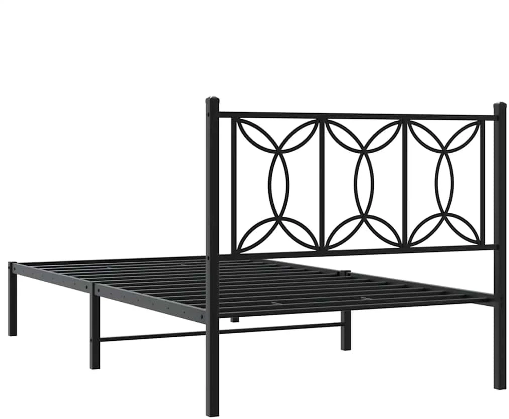 Lova Metalinis lovos rėmas su galvūgaliu, juodos spalvos, 107x203cm