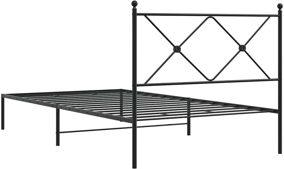 Lova Metalinis lovos rėmas su galvūgaliu, juodos spalvos, 100x190cm