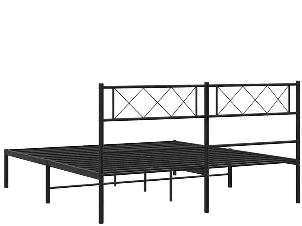Lova Metalinis lovos rėmas su galvūgaliu, juodos spalvos, 135x190cm