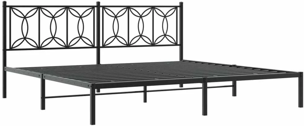 Lova Metalinis lovos rėmas su galvūgaliu, juodos spalvos, 193x203cm