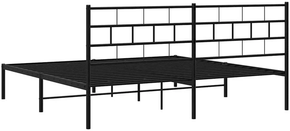 Lova Metalinis lovos rėmas su galvūgaliu, juodos spalvos, 193x203cm