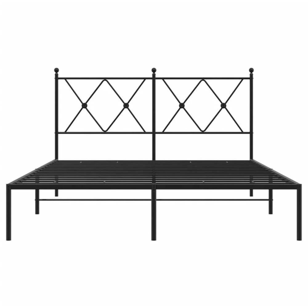 Lova Metalinis lovos rėmas su galvūgaliu, juodos spalvos, 135x190cm