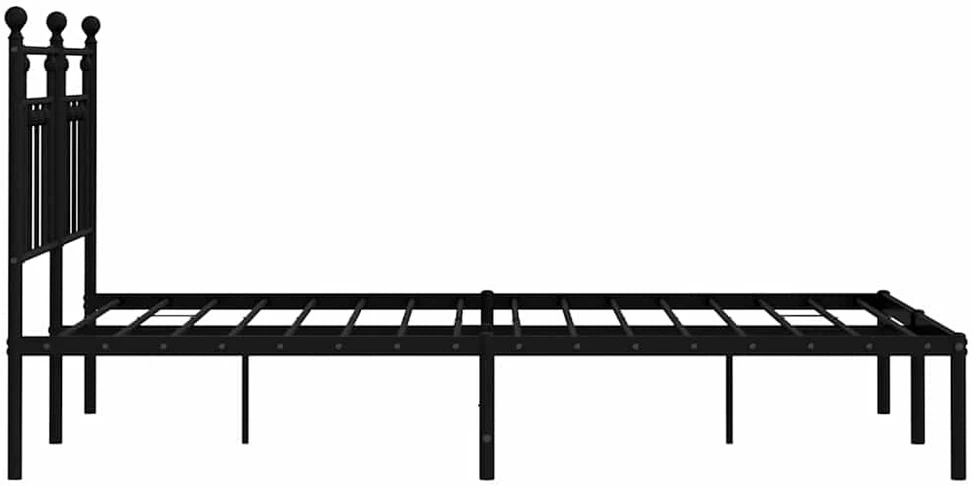 Metalinis lovos rėmas su galvūgaliu, juodos spalvos, 150x200cm