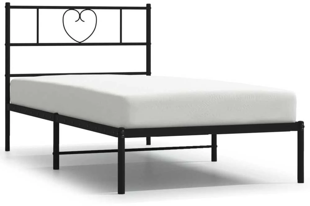 Lova Metalinis lovos rėmas su galvūgaliu, juodos spalvos, 107x203cm