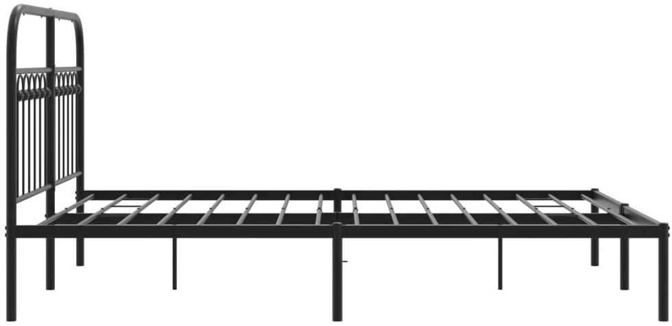 Lova Metalinis lovos rėmas su galvūgaliu, juodos spalvos, 135x190cm
