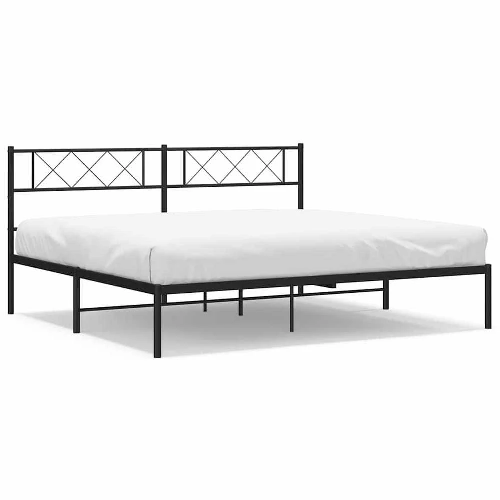 Lova Metalinis lovos rėmas su galvūgaliu, juodos spalvos, 183x213cm