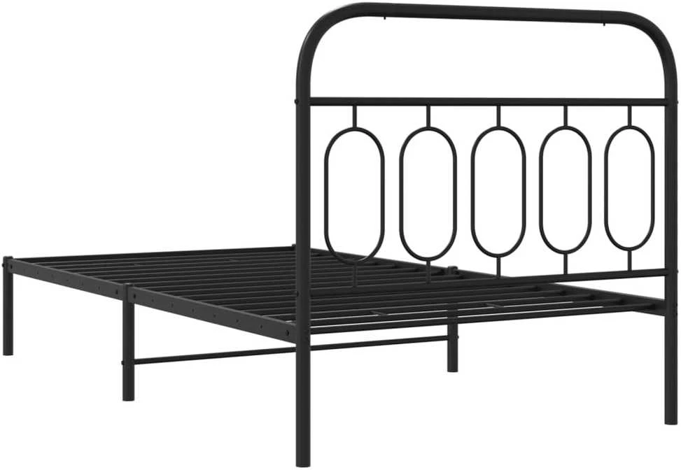 Lova Metalinis lovos rėmas su galvūgaliu, juodos spalvos, 107x203cm