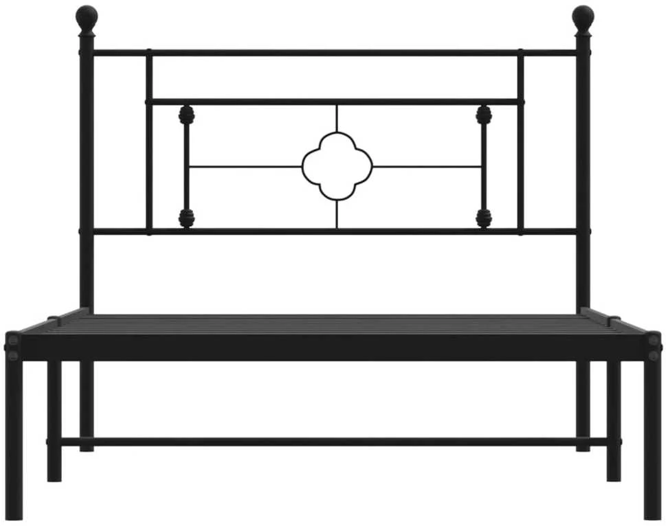 Lova Metalinis lovos rėmas su galvūgaliu, juodos spalvos, 107x203cm