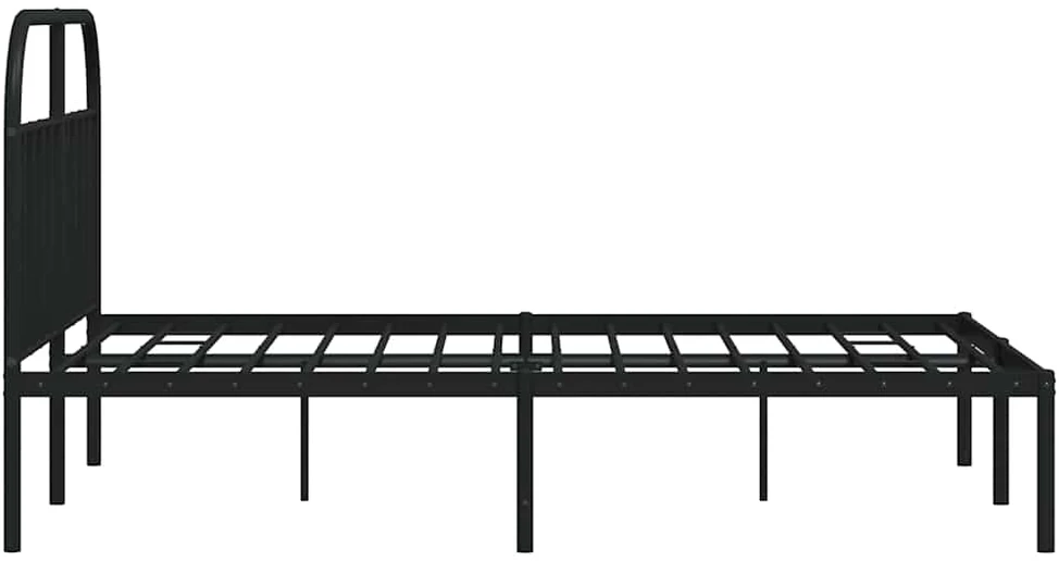 Metalinis lovos rėmas su galvūgaliu, juodos spalvos, 140x190cm