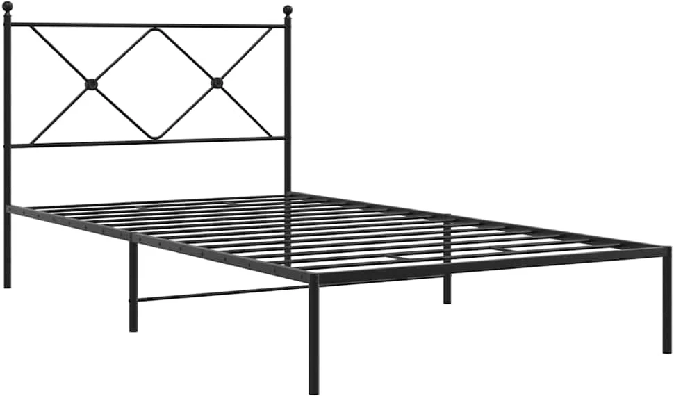 Lova Metalinis lovos rėmas su galvūgaliu, juodos spalvos, 100x190cm