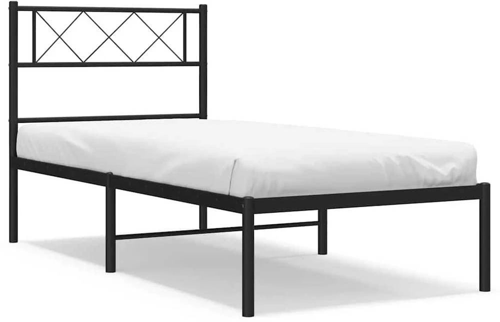 Lova Metalinis lovos rėmas su galvūgaliu, juodos spalvos, 100x190cm