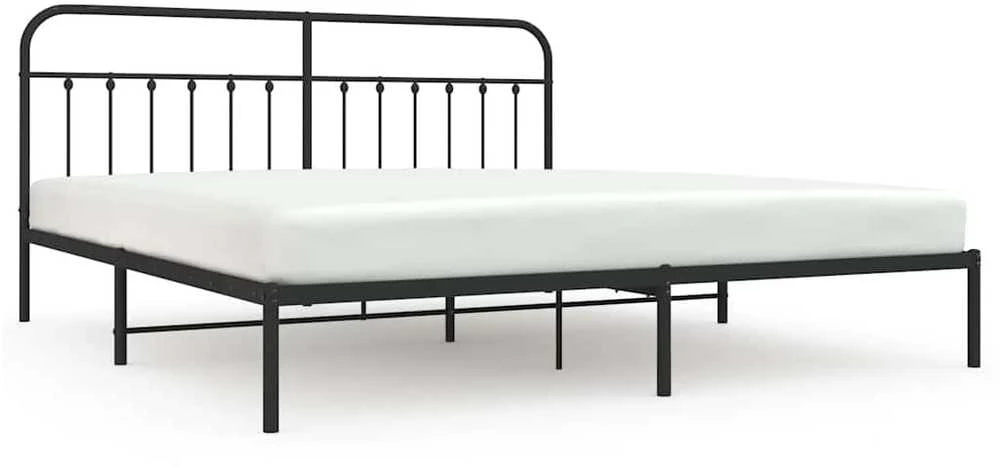 Lova Metalinis lovos rėmas su galvūgaliu, juodos spalvos, 193x203cm