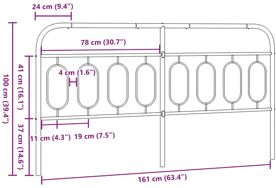Metalinis galvūgalis, baltos spalvos, 160cm