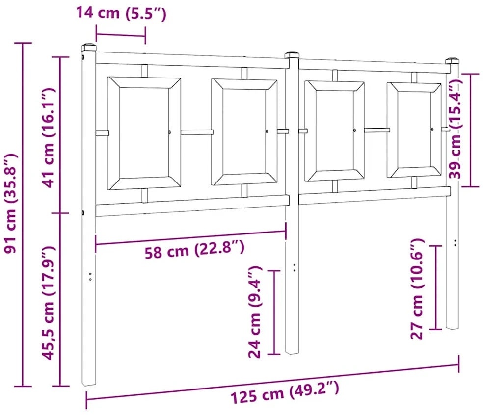 Metalinis galvūgalis, baltos spalvos, 120cm