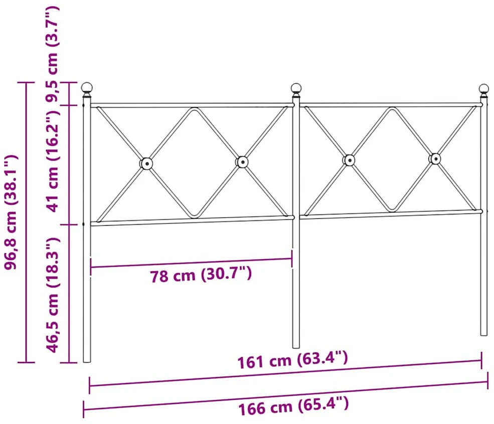 Metalinis galvūgalis, baltos spalvos, 160cm