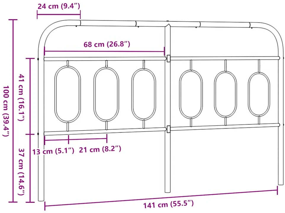 Metalinis galvūgalis, baltos spalvos, 140cm