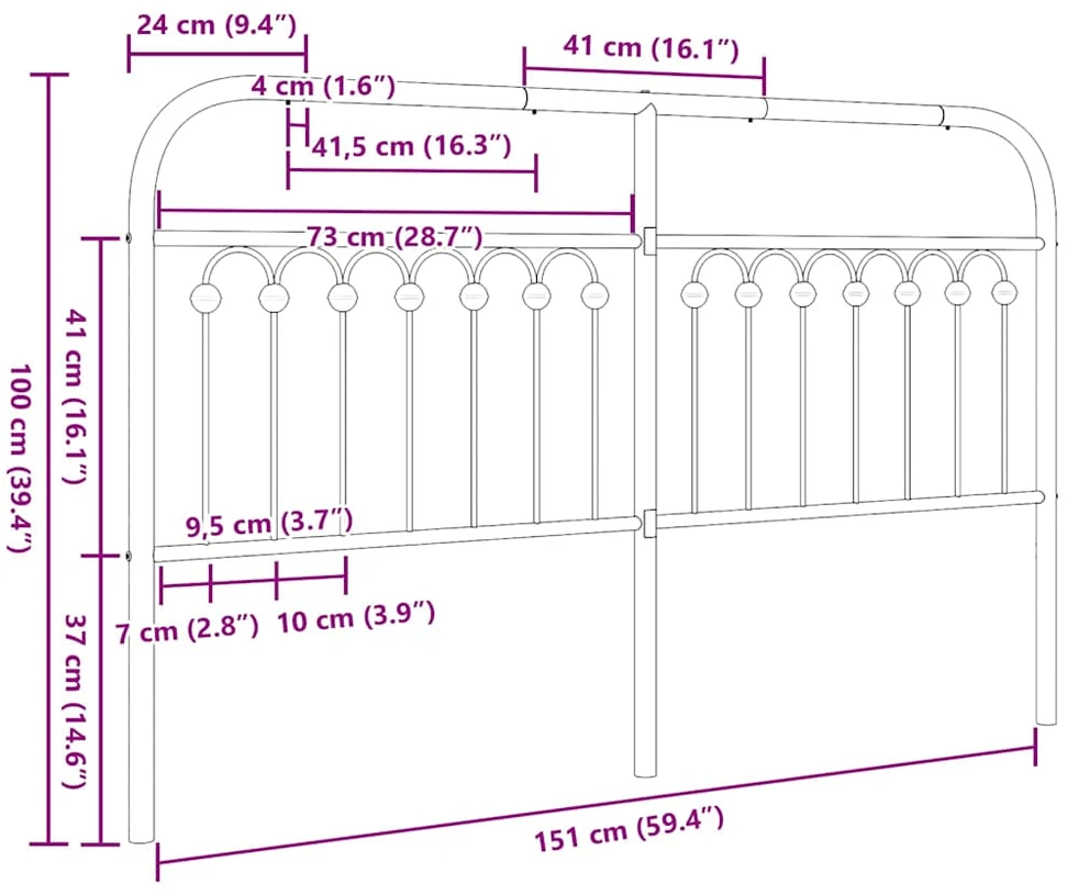 Metalinis galvūgalis, baltos spalvos, 150cm