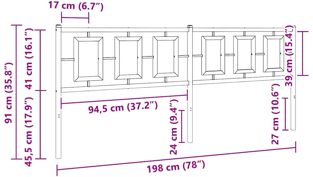 Metalinis galvūgalis, baltos spalvos, 193cm