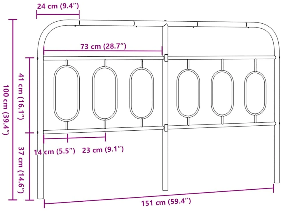 Metalinis galvūgalis, baltos spalvos, 150cm