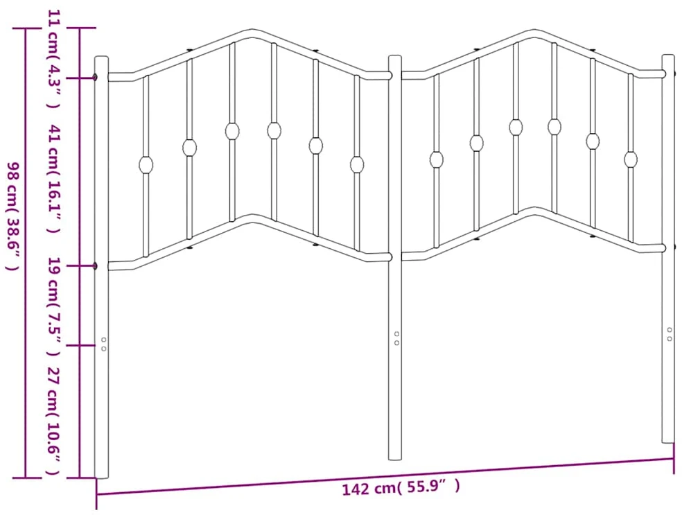 Metalinis galvūgalis, baltos spalvos, 135cm