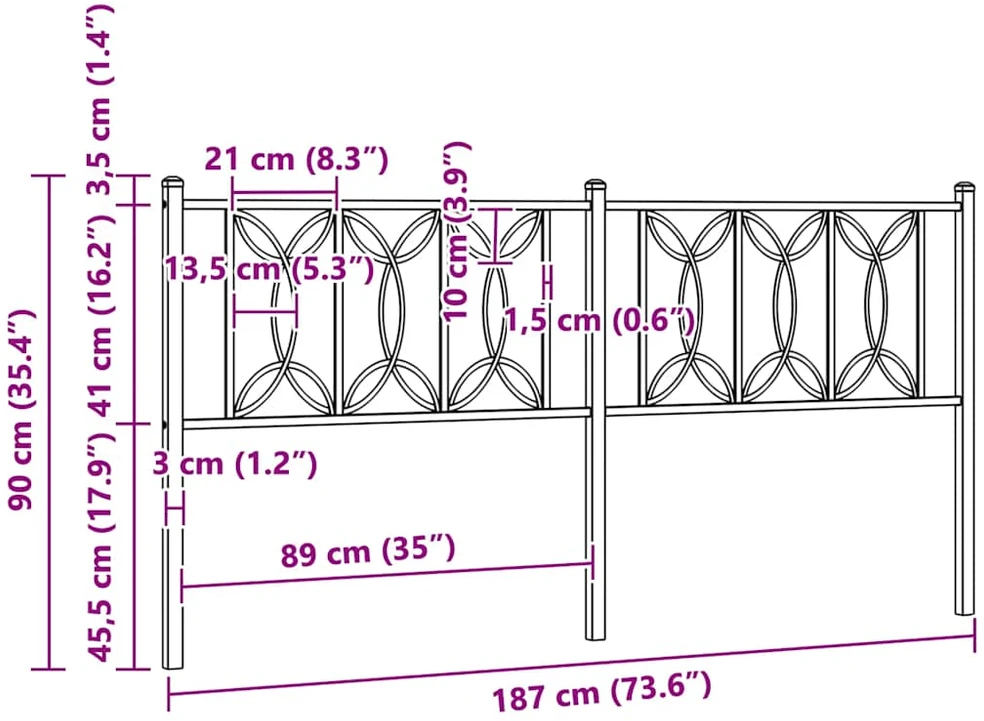 Metalinis pakaitinis galvūgalis, baltos spalvos, 180cm
