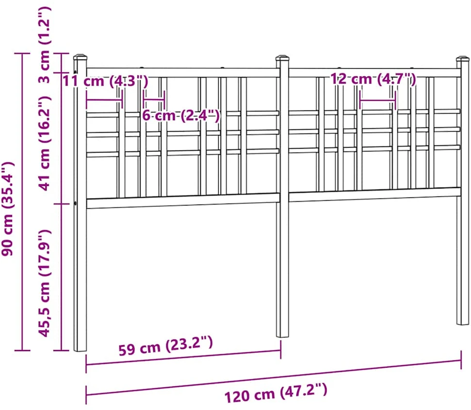 Metalinis galvūgalis, baltos spalvos, 120cm