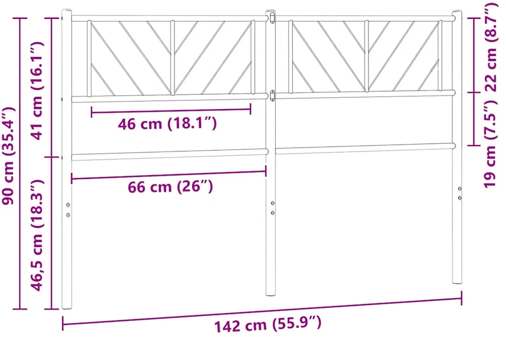 Metalinis galvūgalis, baltos spalvos, 135cm