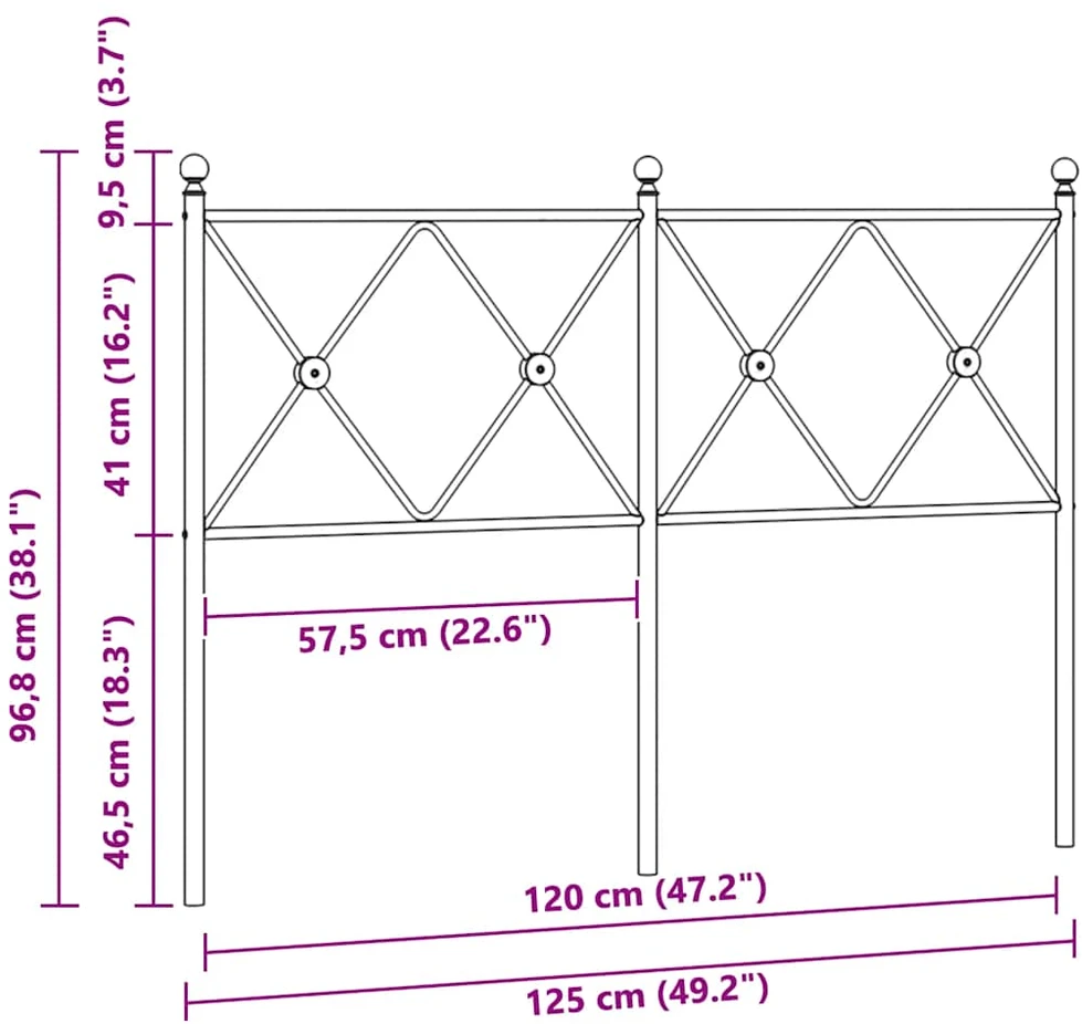 Metalinis pakaitinis galvūgalis, baltos spalvos, 120cm