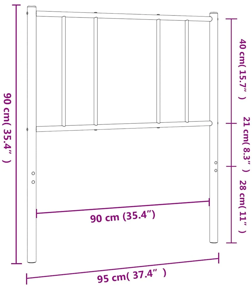 Metalinis galvūgalis, juodos spalvos, 90cm