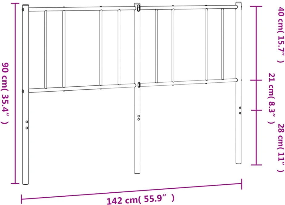 Metalinis galvūgalis, juodos spalvos, 135cm