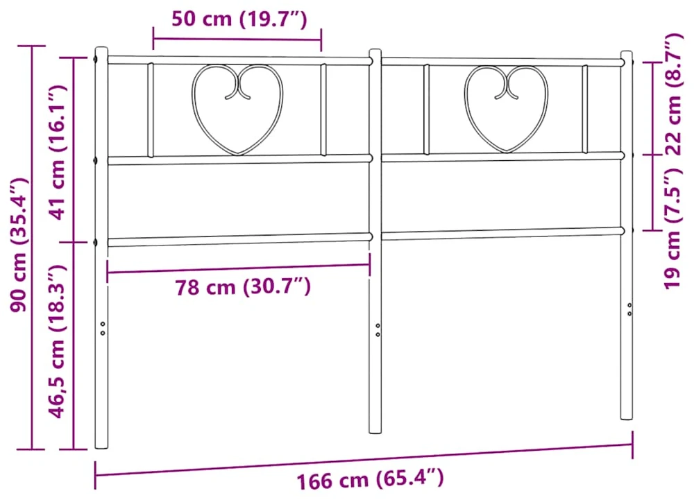 Metalinis galvūgalis, juodos spalvos, 160cm